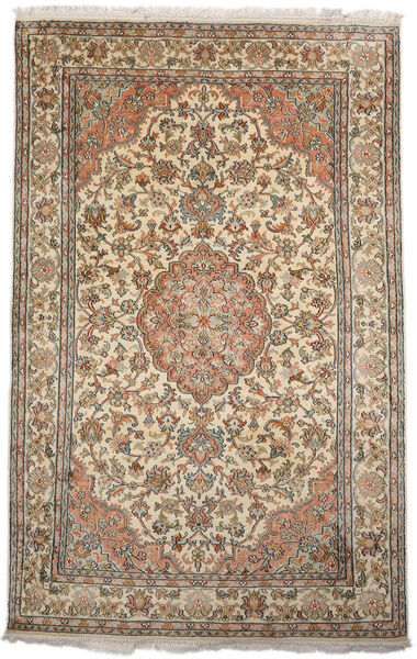 98X152 Kaschmir Reine Seide Teppich Orientalischer Beige/Orange (Seide, Indien) Carpetvista