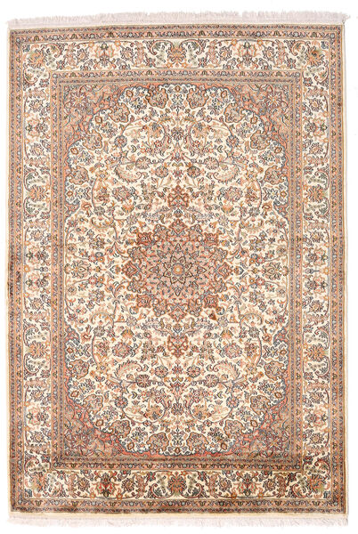 Kashmir Pure Silk Rug 126X185 Silk Beige/Brown Small Carpetvista