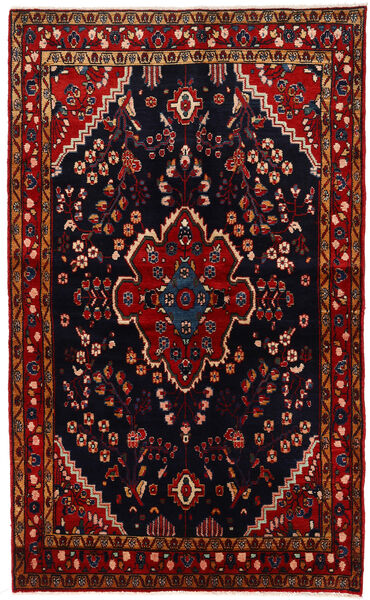 Tappeto Nahavand 134X221 Nero/Rosso Scuro (Lana, Persia/Iran)