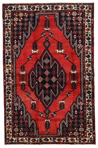 絨毯 ハマダン 130X205 ダークレッド/レッド (ウール, ペルシャ/イラン)