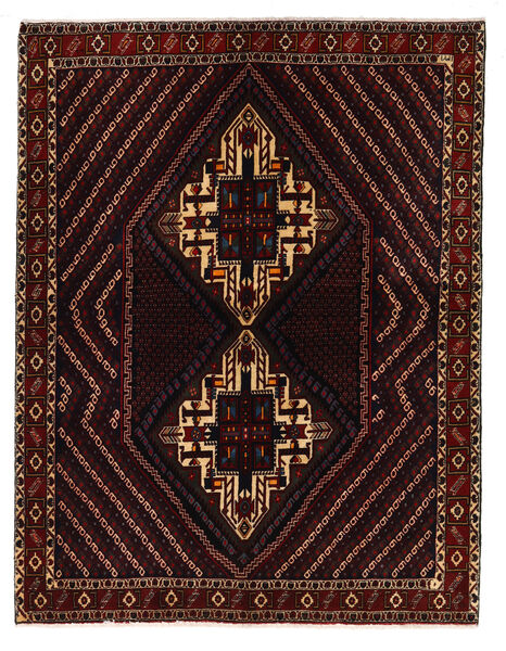  Persialainen Afshar/Sirjan Matot 152X198 Tummanpunainen/Ruskea Carpetvista
