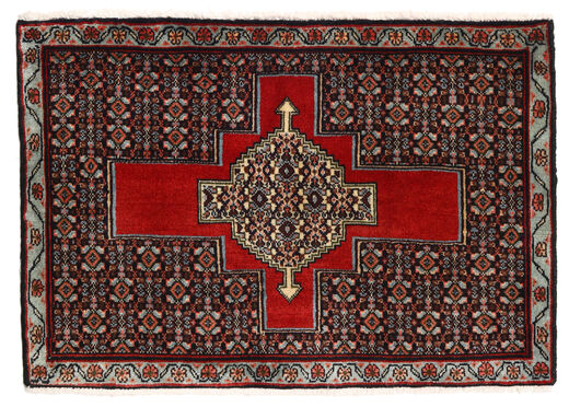 56X82 Senneh Matta Orientalisk Mörkröd/Röd (Ull, Persien/Iran) Carpetvista