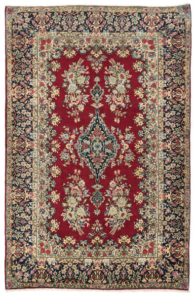 148X227 Kerman Matta Orientalisk Beige/Röd (Ull, Persien/Iran)