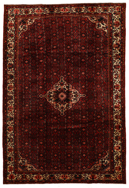  212X312 Hosseinabad Teppe Brun/Mørk Rød Persia/Iran Carpetvista