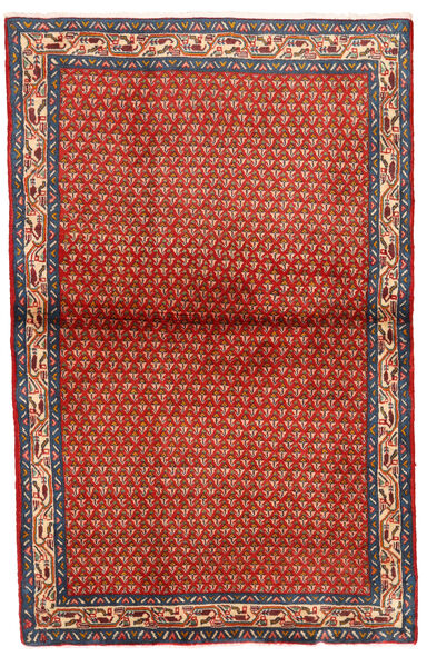 Alfombra Persa Sarough 97X144 Rojo/Marrón (Lana, Persia/Irán)