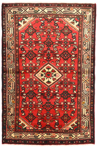 Hosseinabad Rug 98X151 Red/Brown Wool, Persia/Iran Carpetvista