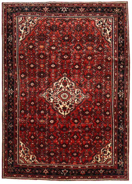 213X302 Hosseinabad Matta Orientalisk Brun/Röd (Ull, Persien/Iran) Carpetvista