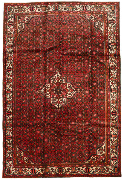  Persisk Hosseinabad Teppe 203X305 Rød/Brun (Ull, Persia/Iran)