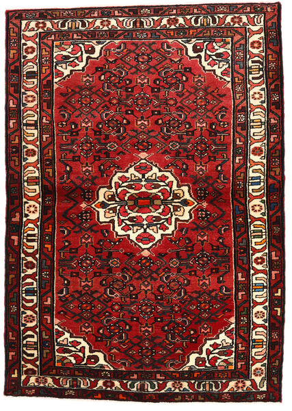 113X159 Hosseinabad Matot Matto Itämainen Ruskea/Punainen (Villa, Persia/Iran) Carpetvista