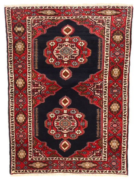 Maschad Teppich 102X135 Dunkelrot/Rot Wolle, Persien/Iran Carpetvista