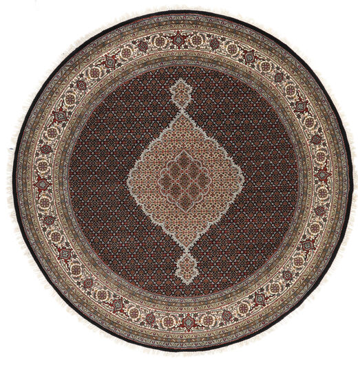  Ø 249 Dywan Tebriz Royal Orientalny Okrągły Brunatny/Pomarańczowy (Wełna, Indie) Carpetvista