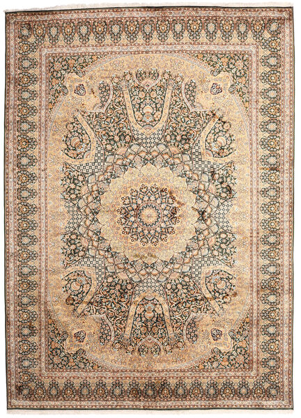 絨毯 カシミール ピュア シルク 246X345 ベージュ/オレンジ (絹, インド)