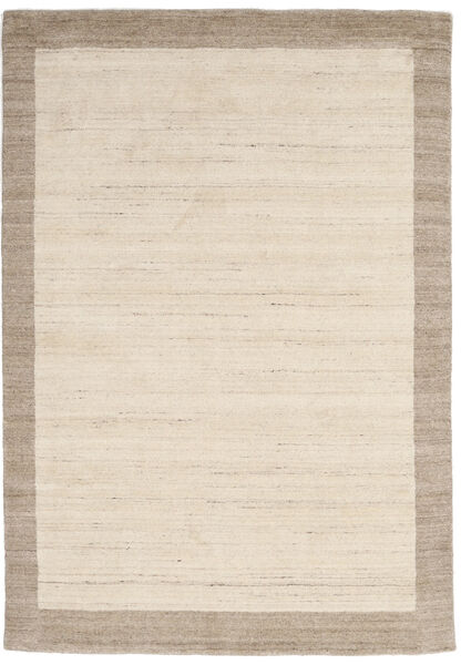 Handloom Frame 160X230 Natural White/Beige Plain (Single Colored) Wool Rug