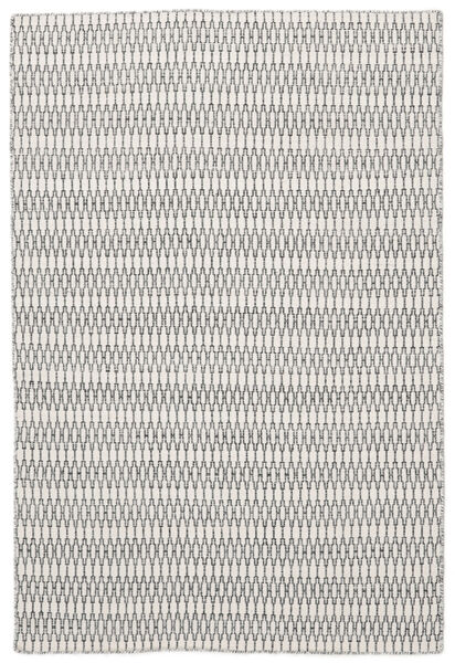 Kelim Long Stitch 160X230 クリームホワイト/ブラック 単色 ウール 絨毯