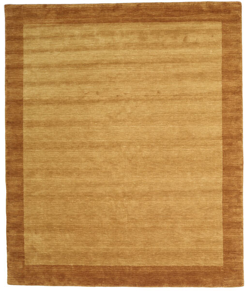 Handloom Frame 250X300 Large Gold Plain (Single Colored) Wool Rug