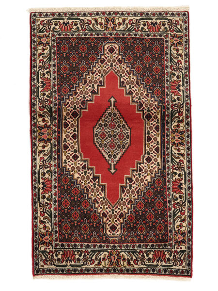  Orientalischer Senneh Teppich 74X122 Schwarz/Dunkelrot Wolle, Persien/Iran Carpetvista