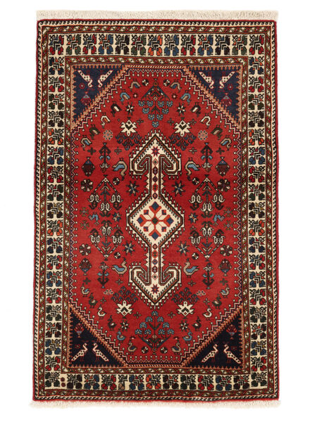 82X129 Abadeh Fine Teppich Orientalischer Schwarz/Dunkelrot (Wolle, Persien/Iran) Carpetvista