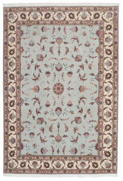 絨毯 タブリーズ 60 Raj 絹の縦糸 168X241 ライトグレー/茶色 ( ペルシャ/イラン)