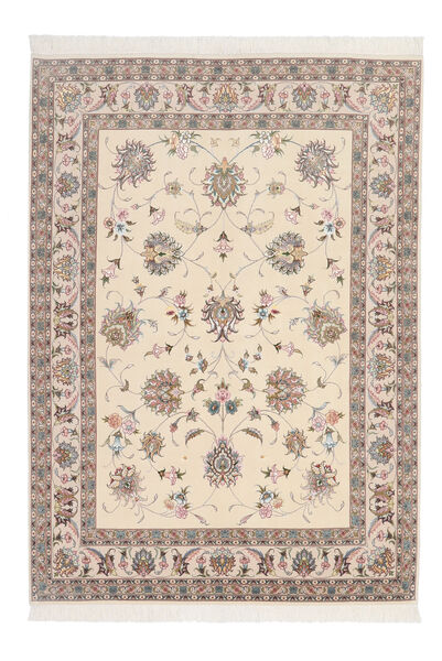 絨毯 ペルシャ タブリーズ 60 Raj 絹の縦糸 164X230 ベージュ/ライトグレー (ウール, ペルシャ/イラン)