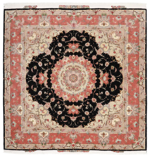 202X204 絨毯 タブリーズ 60 Raj 絹の縦糸 オリエンタル 正方形 (ウール, ペルシャ/イラン) Carpetvista