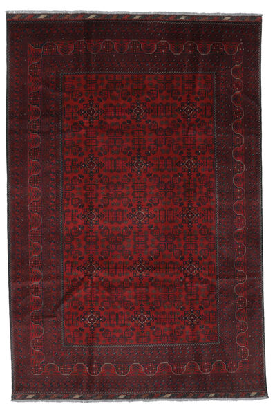 197X292 Alfombra Oriental Afghan Khal Mohammadi Negro/Rojo Oscuro (Lana, Afganistán)