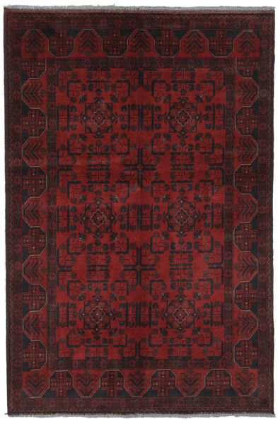 127X195 Dywan Afgan Khal Mohammadi Orientalny Czarny/Ciemnoczerwony (Wełna, Afganistan) Carpetvista