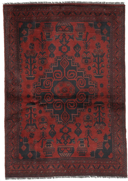  100X146 Afghan Khal Mohammadi Rug Black/Dark Red Afghanistan Carpetvista