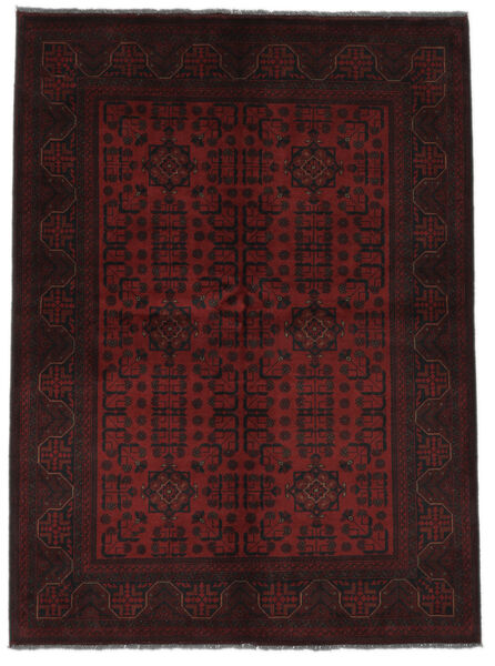 絨毯 オリエンタル アフガン Khal Mohammadi 151X203 ブラック/ダークレッド (ウール, アフガニスタン)