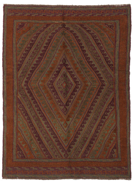 143X190 Tapete Kilim Golbarjasta Oriental Preto/Vermelho Escuro (Lã, Afeganistão) Carpetvista