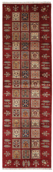 87X306 Shabargan Teppich Moderner Läufer Dunkelrot/Braun (Wolle, Afghanistan) Carpetvista