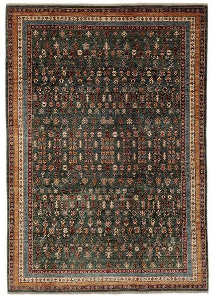  204X281 Shabargan Teppich Schwarz/Braun Afghanistan Carpetvista