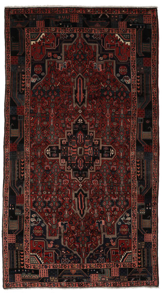  Orientalisk Koliai 153X298 Hallmatta Svart/Mörkröd Ull, Persien/Iran Carpetvista