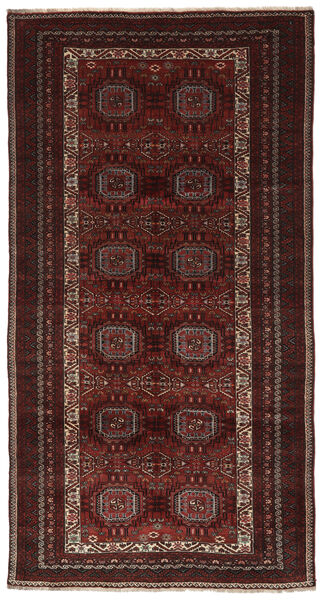 158X303 Beluch Teppe Orientalsk Løpere Svart/Mørk Rød (Ull, Persia/Iran) Carpetvista