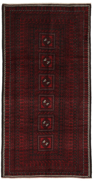Dywan Orientalny Beludż 155X291 Chodnikowy Czarny/Ciemnoczerwony (Wełna, Persja/Iran)