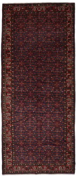 Tapete Persa Hosseinabad 165X414 Passadeira Preto/Vermelho Escuro (Lã, Pérsia/Irão)