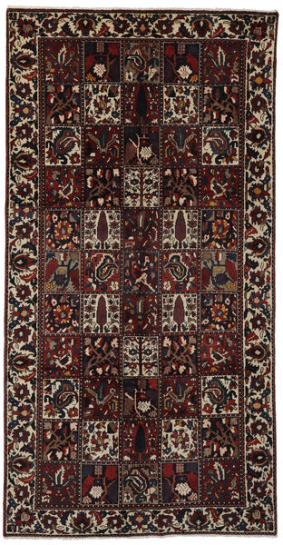 158X308 Bachtiar Teppich Orientalischer Läufer Schwarz/Braun (Wolle, Persien/Iran) Carpetvista