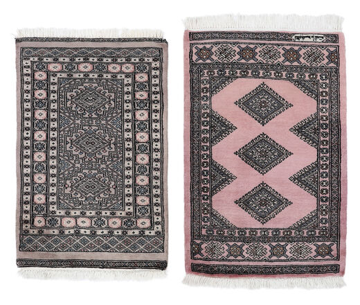 絨毯 オリエンタル パキスタン ブハラ 3Ply 65X99 ブラック/レッド (ウール, パキスタン)
