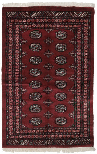 123X189 Dywan Pakistański Bucharski 3Ply Orientalny Czarny/Ciemnoczerwony (Wełna, Pakistan ) Carpetvista