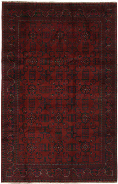 絨毯 オリエンタル アフガン Khal Mohammadi 196X303 ブラック/ダークレッド (ウール, アフガニスタン)