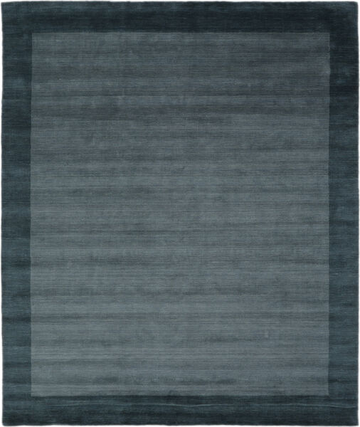 Handloom Frame Dark Teal 250 x 300 cm Wool Rug Rugvista