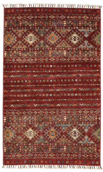 Tapete Shabargan 85X147 Vermelho Escuro/Preto (Lã, Afeganistão)