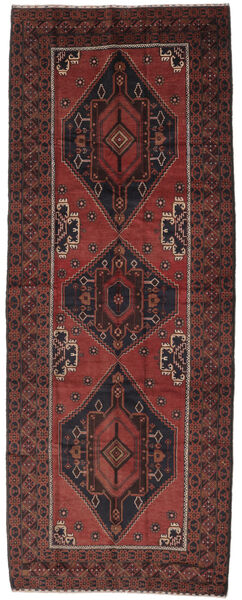 絨毯 バルーチ 147X378 廊下 カーペット ブラック/ダークレッド (ウール, アフガニスタン)