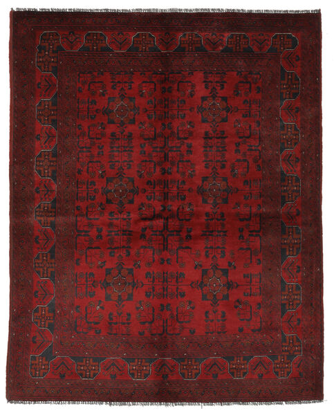 151X195 Tappeto Orientale Afghan Khal Mohammadi Nero/Rosso Scuro (Lana, Afghanistan) Carpetvista
