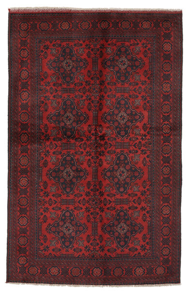 125X202 Alfombra Afghan Khal Mohammadi Oriental Negro/Rojo Oscuro (Lana, Afganistán) Carpetvista