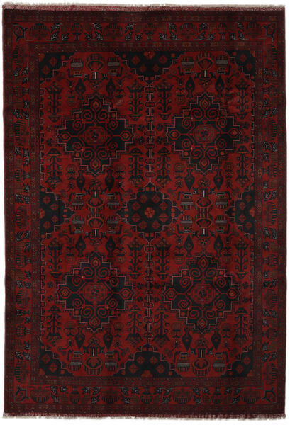  195X287 Afghan Khal Mohammadi Teppe Svart/Mørk Rød Afghanistan Carpetvista