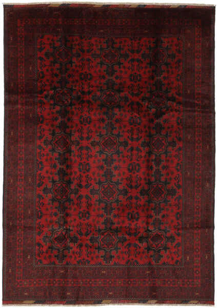  Afghan Khal Mohammadi Rug 210X292 Black/Dark Red Carpetvista