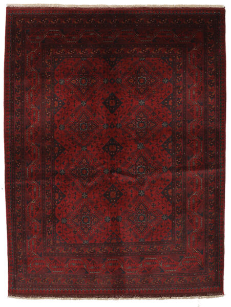 152X199 Tappeto Orientale Afghan Khal Mohammadi Nero/Rosso Scuro (Lana, Afghanistan) Carpetvista