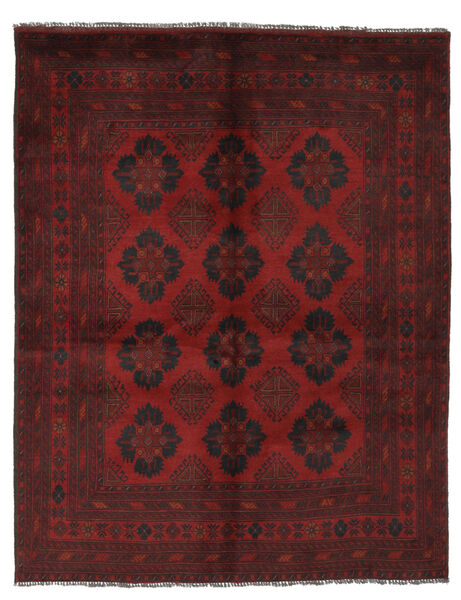 150X193 絨毯 オリエンタル アフガン Khal Mohammadi ブラック/ダークレッド (ウール, アフガニスタン) Carpetvista