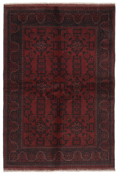  132X193 Afghan Khal Mohammadi Teppe Svart/Mørk Rød Afghanistan Carpetvista