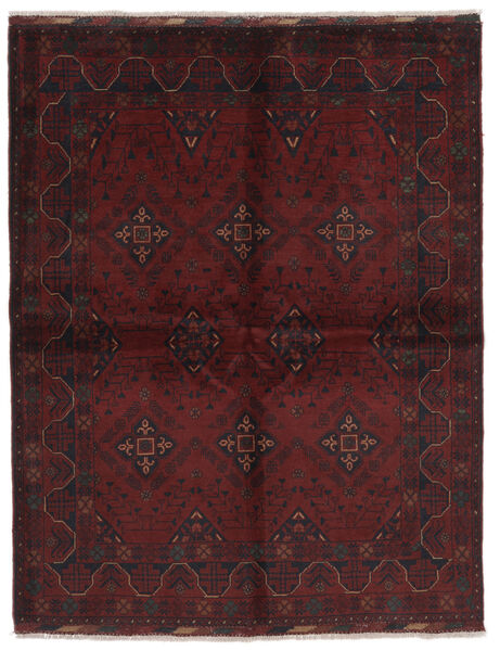 153X193 絨毯 オリエンタル アフガン Khal Mohammadi ブラック/ダークレッド (ウール, アフガニスタン) Carpetvista